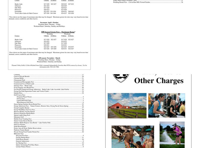 Burke Lake Park Ice Cream Parlor Menu