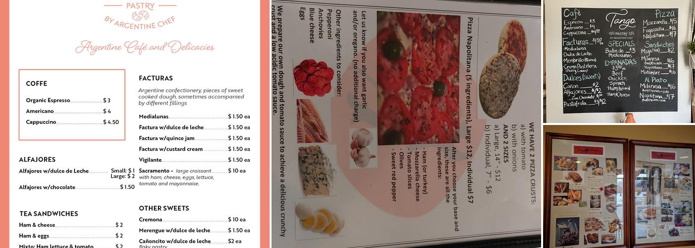 Tango Pastry Menu