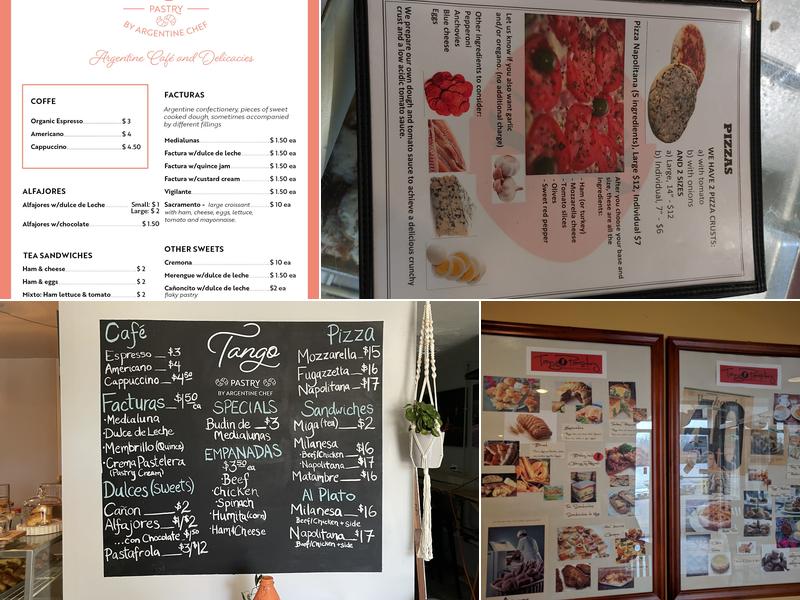 Tango Pastry Menu