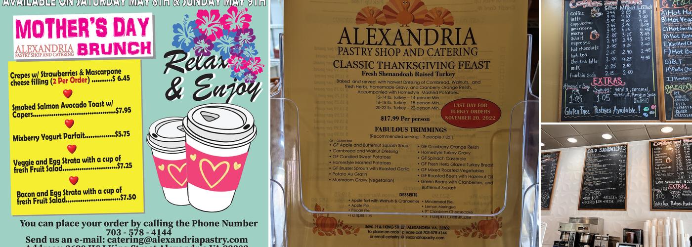 Alexandria Pastry Shop Menu