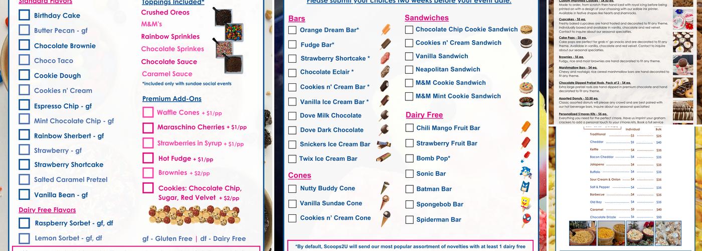 SCOOPS2U Menu