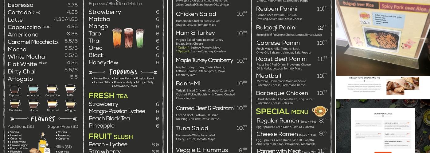 Bread Me Menu