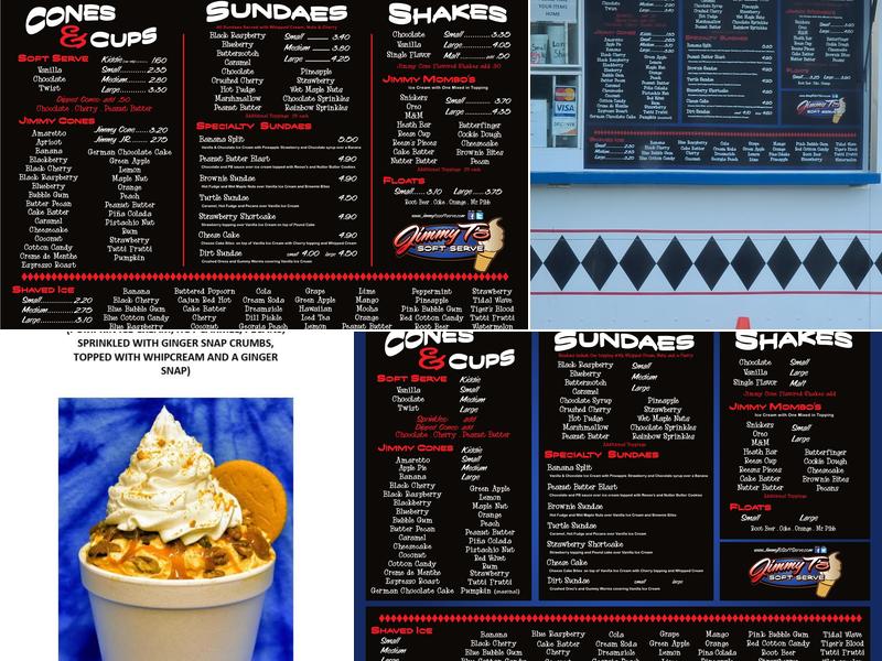 Jimmy T's Soft Serve Menu