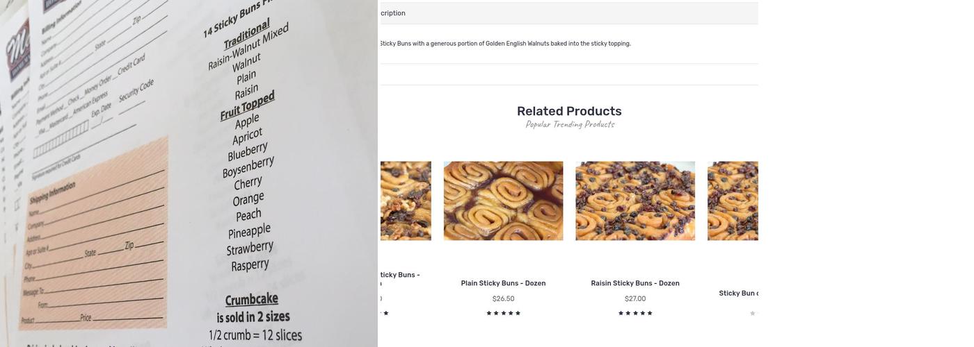 Mallon's Homemade Sticky Buns Menu