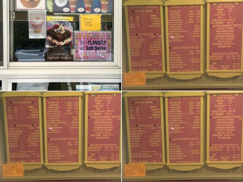 Lloyd's Country Custard Menu