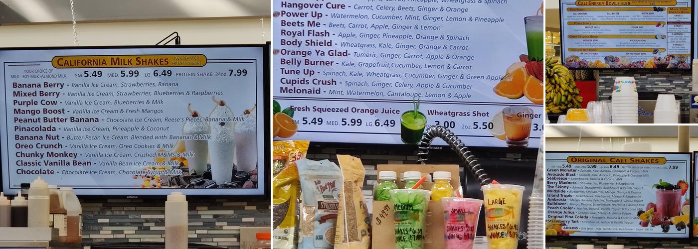 California Fruit Shake-Yogurt Menu