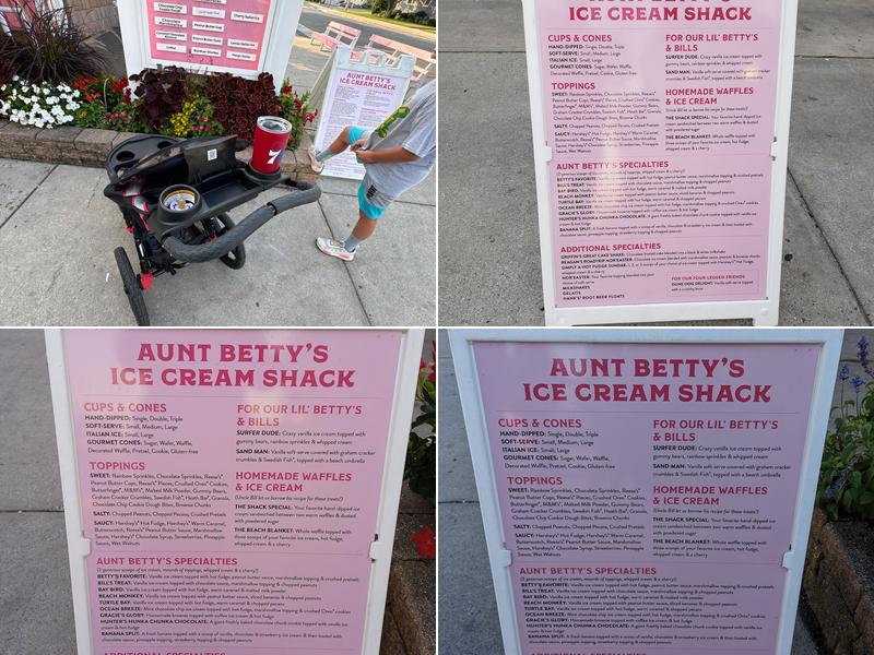 Aunt Betty's Ice Cream Shack Menu