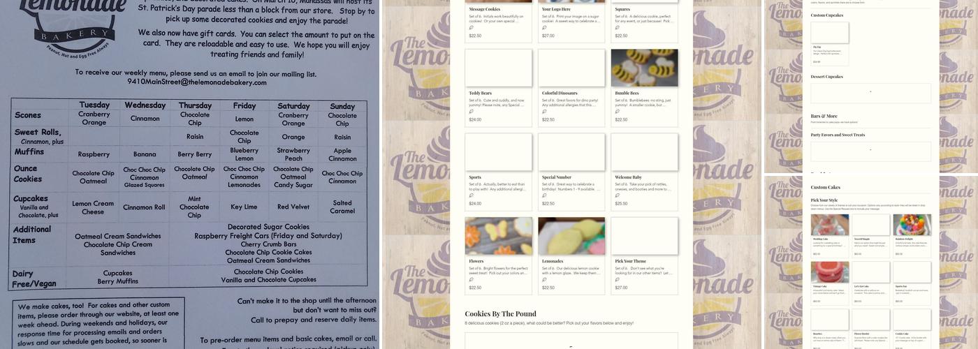 The Lemonade Bakery Menu