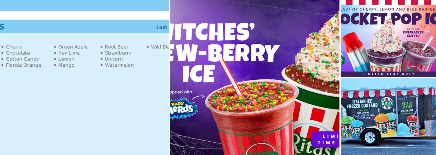 Rita's Italian Ice & Frozen Custard Menu