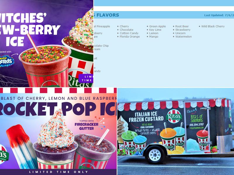 Rita's Italian Ice & Frozen Custard Menu
