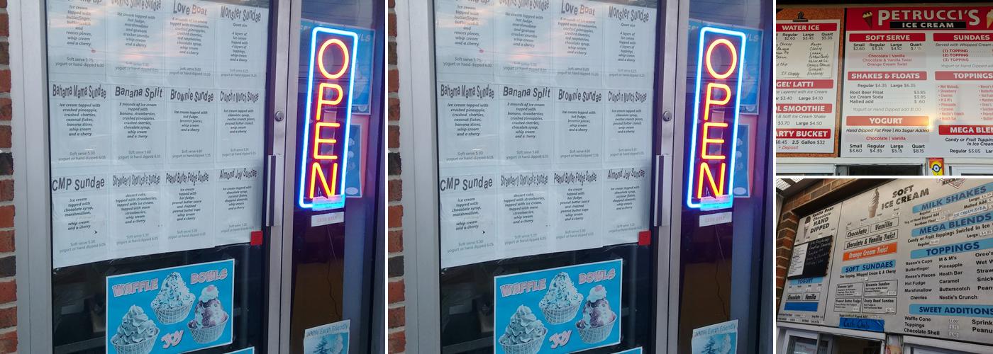 Petrucci's Ice Cream & Water Ice Menu