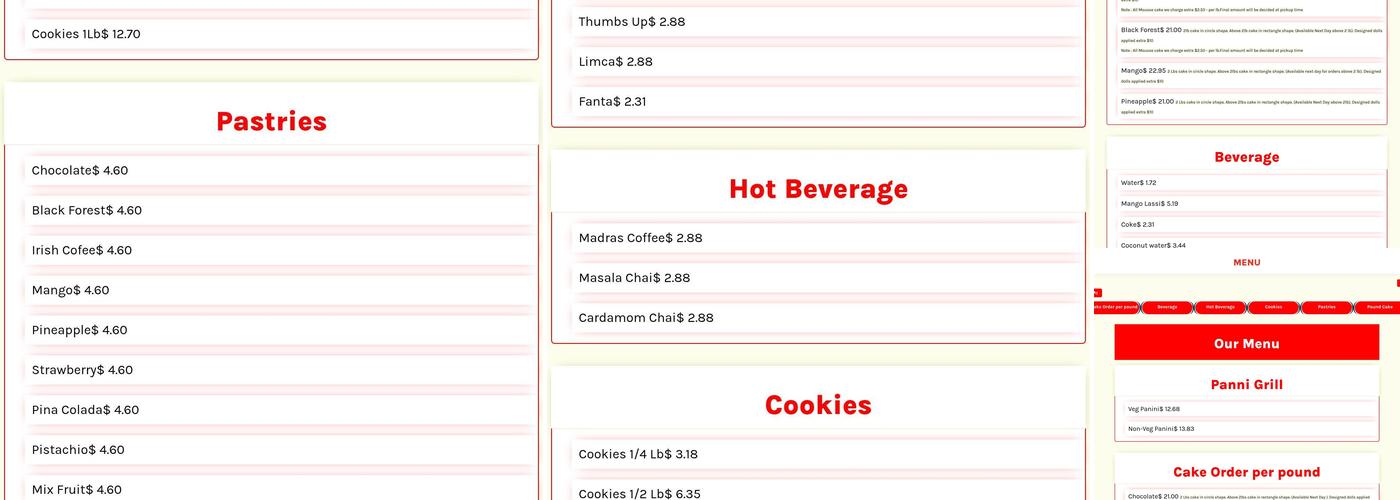 Hot Breads Menu