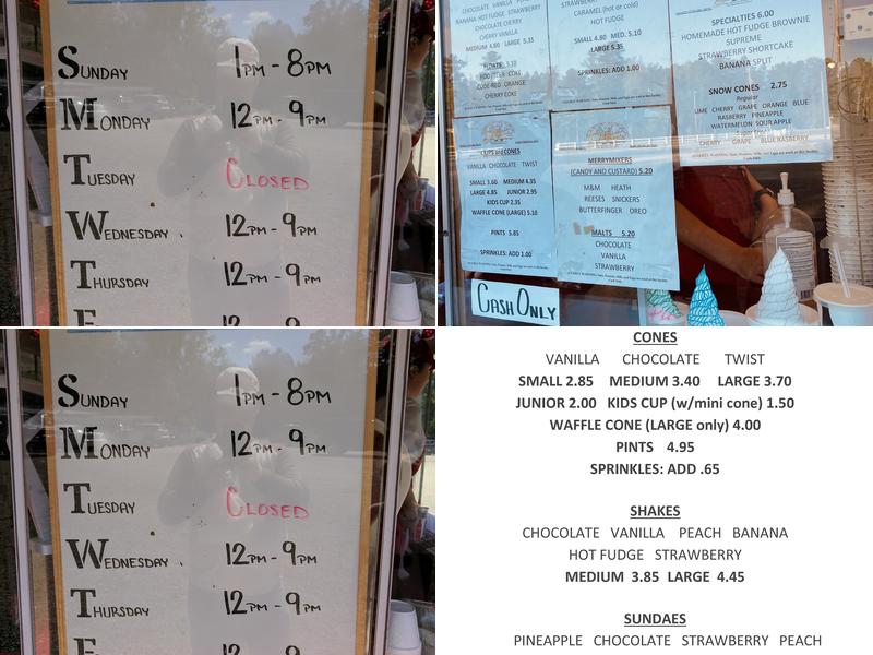 Jimer's Frozen Custard Menu