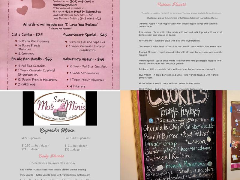 Mo's Sweet Minis Menu