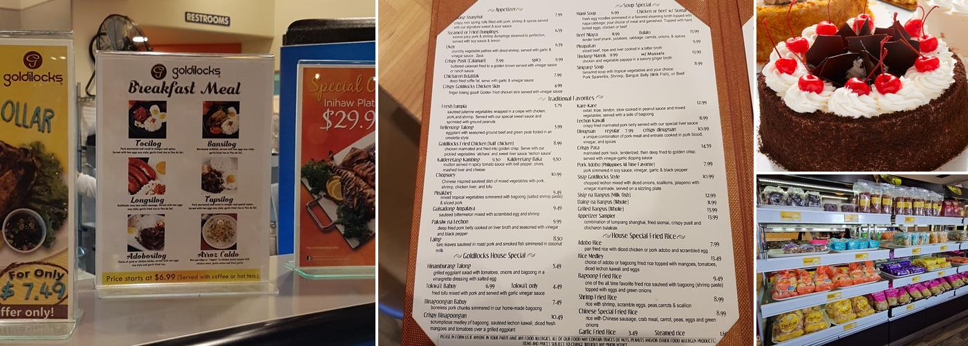 Goldilocks Bakeshop and Restaurant Menu