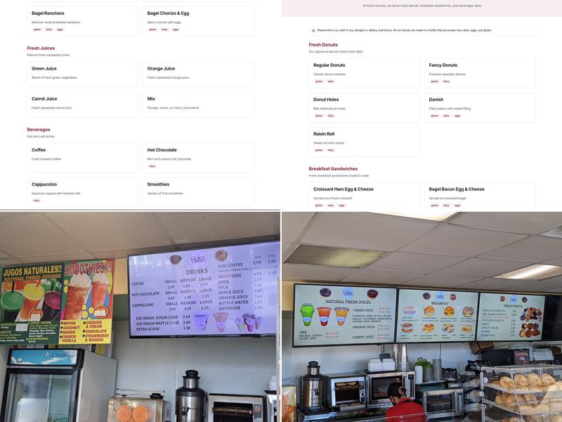 Dulce Donuts Menu