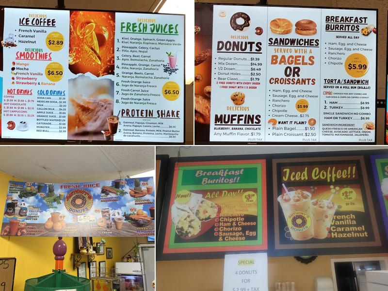 Anthony's Donuts Menu