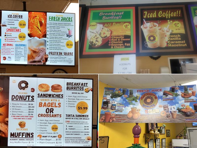 Anthony's Donuts Menu