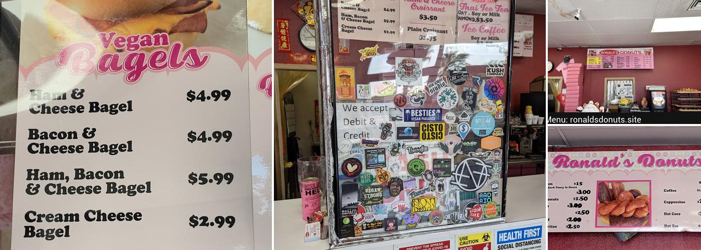 Ronald's Donuts Menu