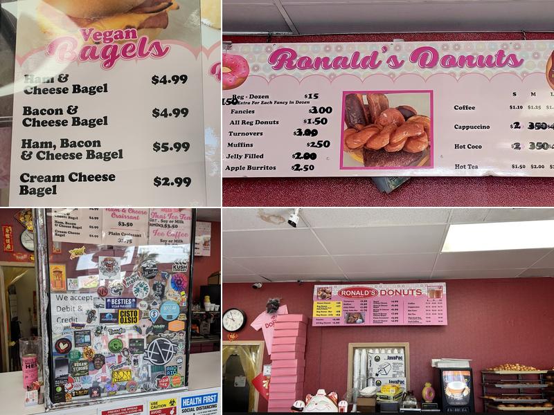 Ronald's Donuts Menu