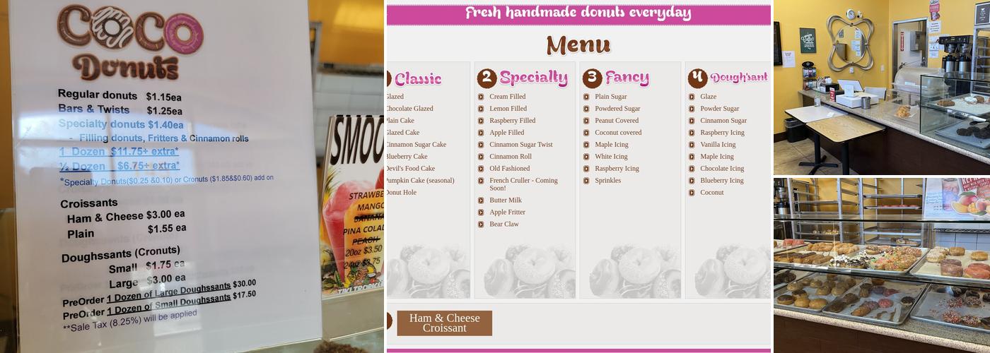 Coco Donuts Menu