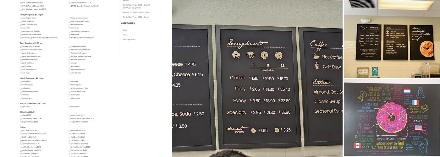 Glaze Doughnuts Menu