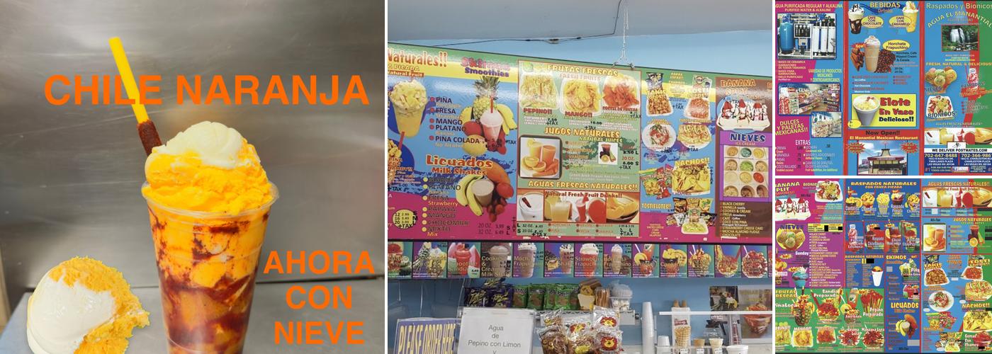 Agua El Manantial Menu