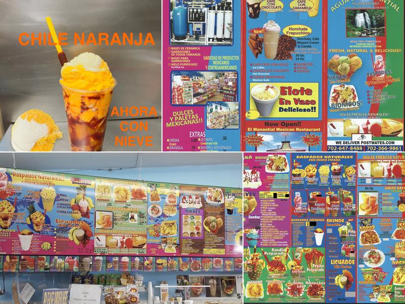 Agua El Manantial Menu