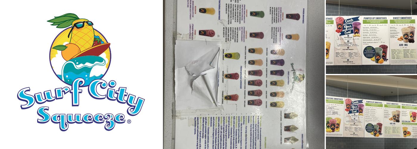 Surf City Squeeze Menu