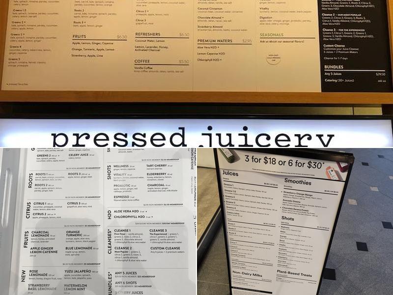 Pressed Juicery Menu