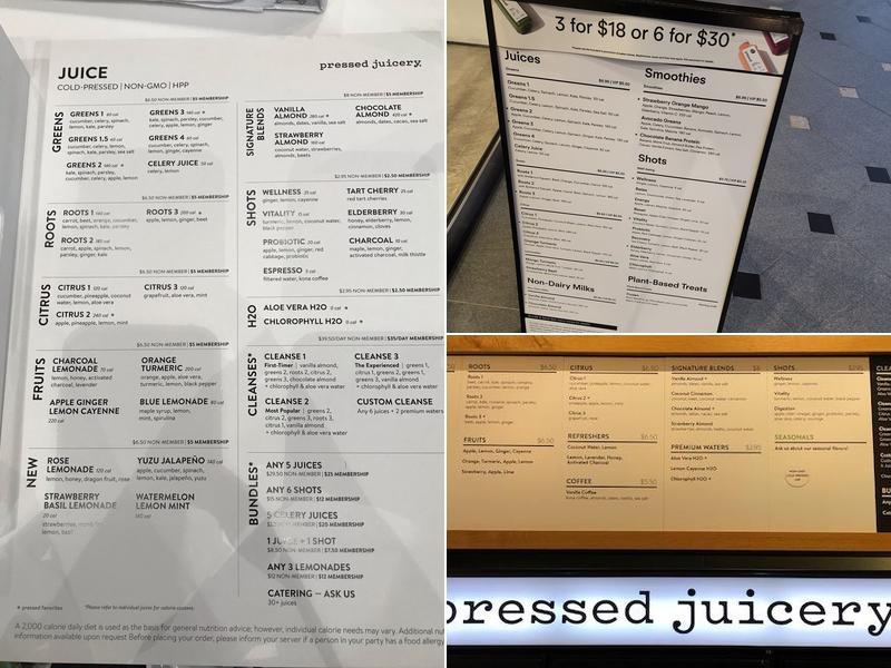 Pressed Juicery Menu