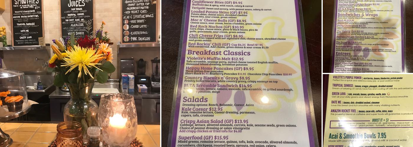 Violette's Vegan Menu