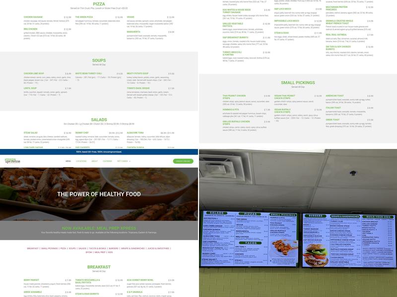 Greens and Proteins Menu