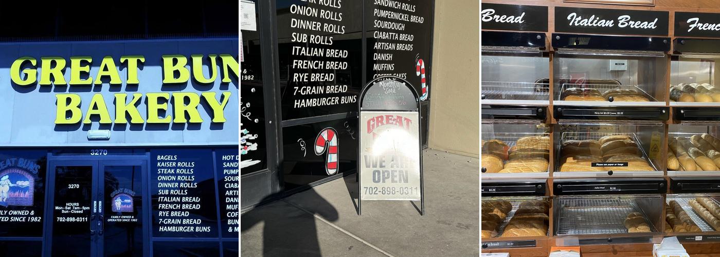 Great Buns Bakery Menu