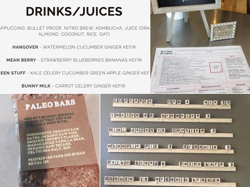 Batch Cupcakery Menu