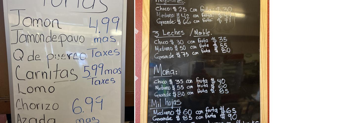 La Espiga Bakery Menu