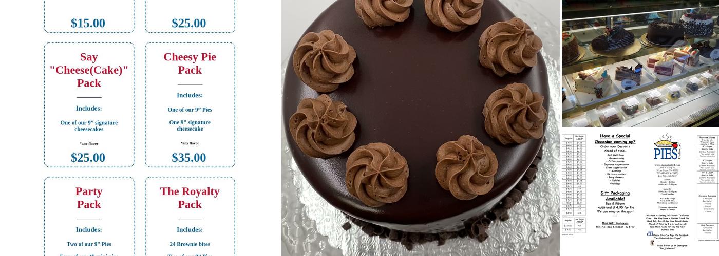 Pies Unlimited LV Menu