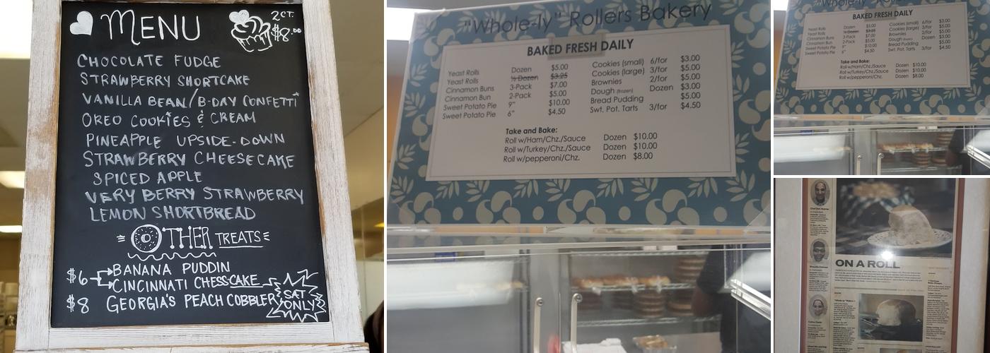 Whole-Ly Rollers Bakery Menu