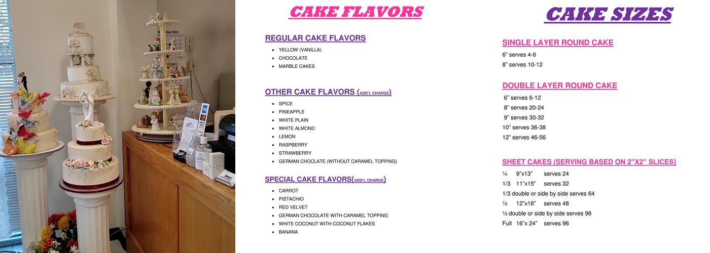 Jaimes Bakeshop Menu