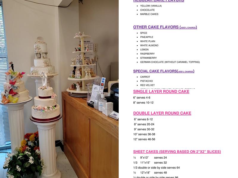 Jaimes Bakeshop Menu