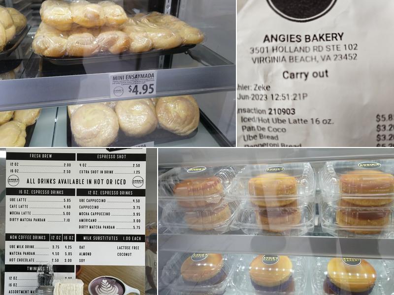 Angie's Bakery Menu