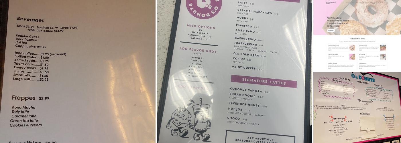 O's Donuts Menu