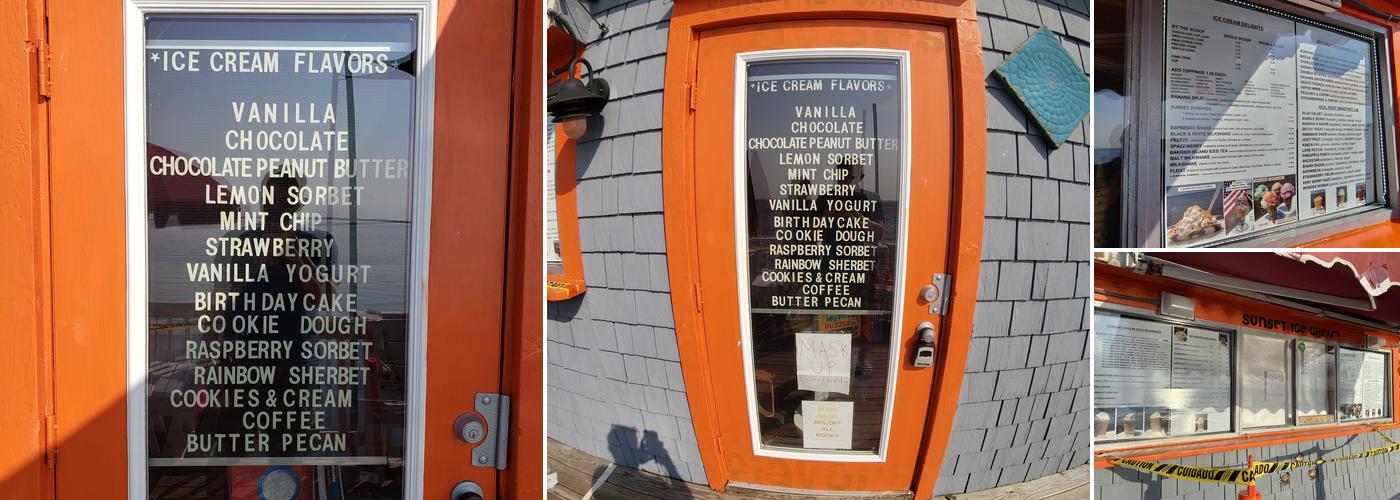 Sunset Ice Cream & Coffee Menu