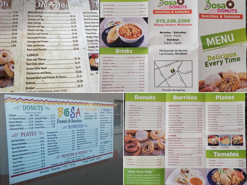 Bosa Donuts & Burritos Menu