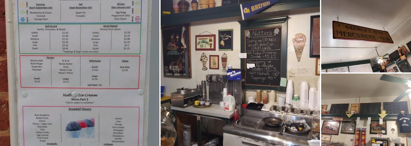 Nutter's Ice Cream Menu