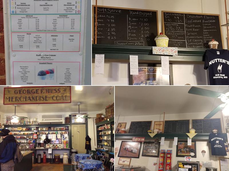 Nutter's Ice Cream Menu