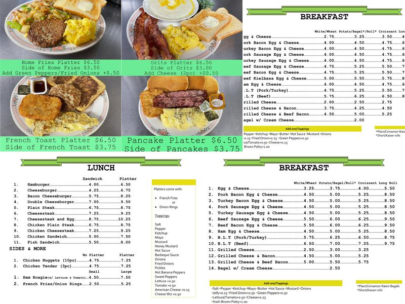 Fresh Donuts Menu
