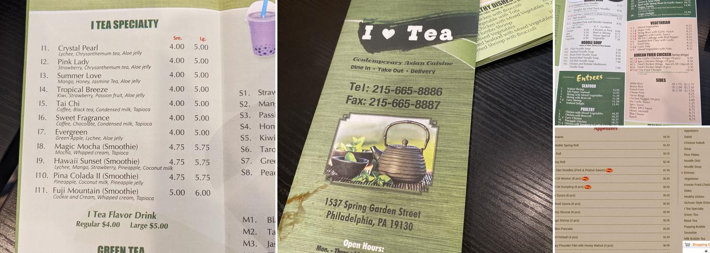 I Tea Menu