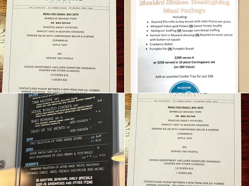 Bluebird Kitchen Menu