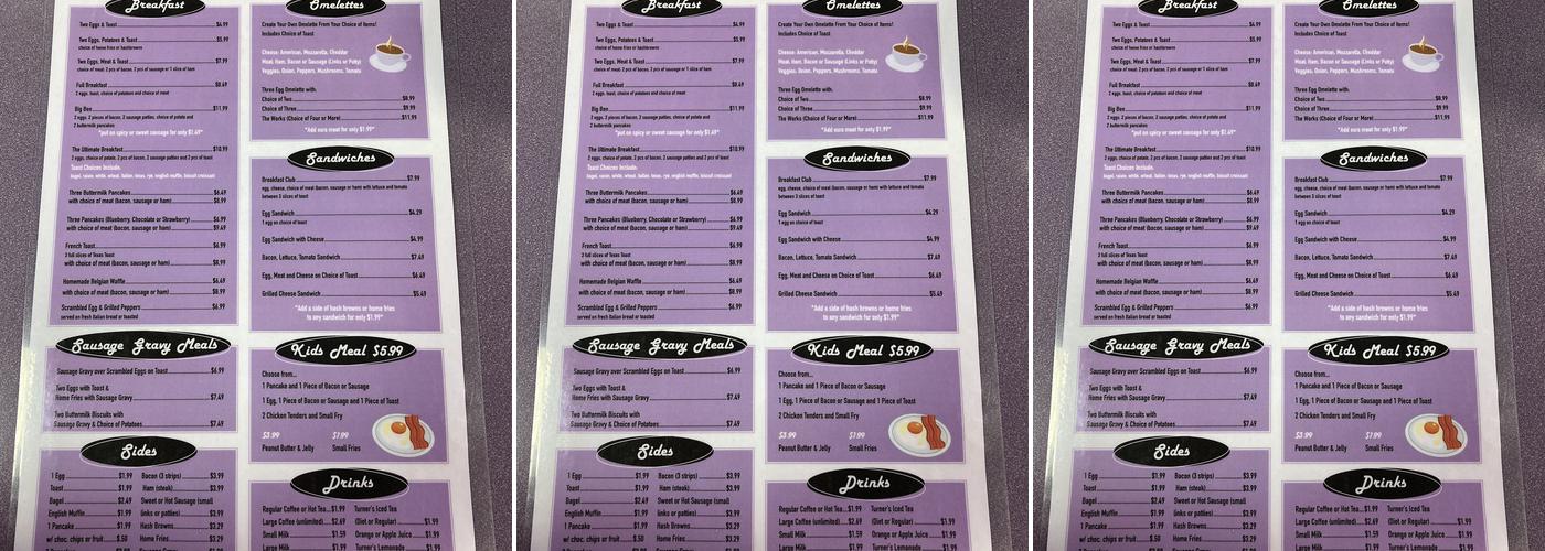 Donut Shack DINER Menu